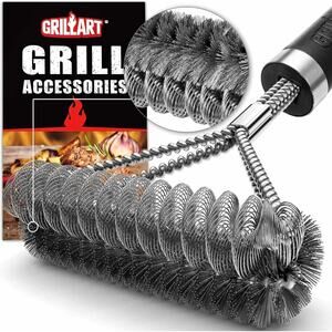 Grill Brush [Wire + Helix] Combined BBQ Brush Safe & Efficient Grill Cleaning s3